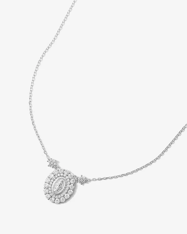 Colar Medalha Nossa Senhora Das Graças - 1,5 cm - Prata 925