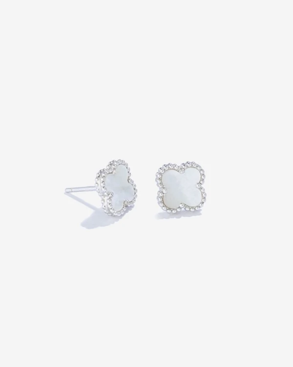 Brinco Trevo Madrepérola P - Prata 925