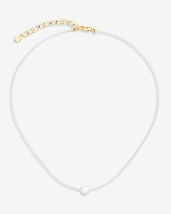 Colar Fio Invisible - Pérola