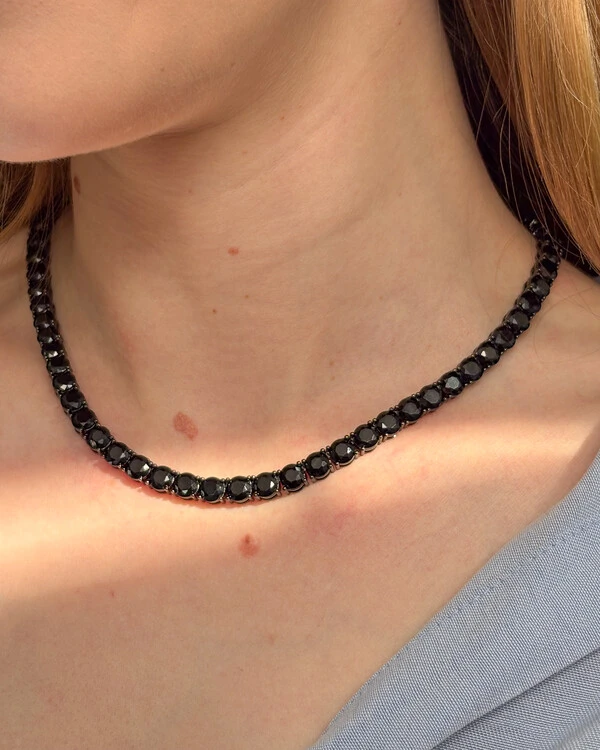 Colar Riviera Com Extensor Helena Black - 5mm - 4 Garras