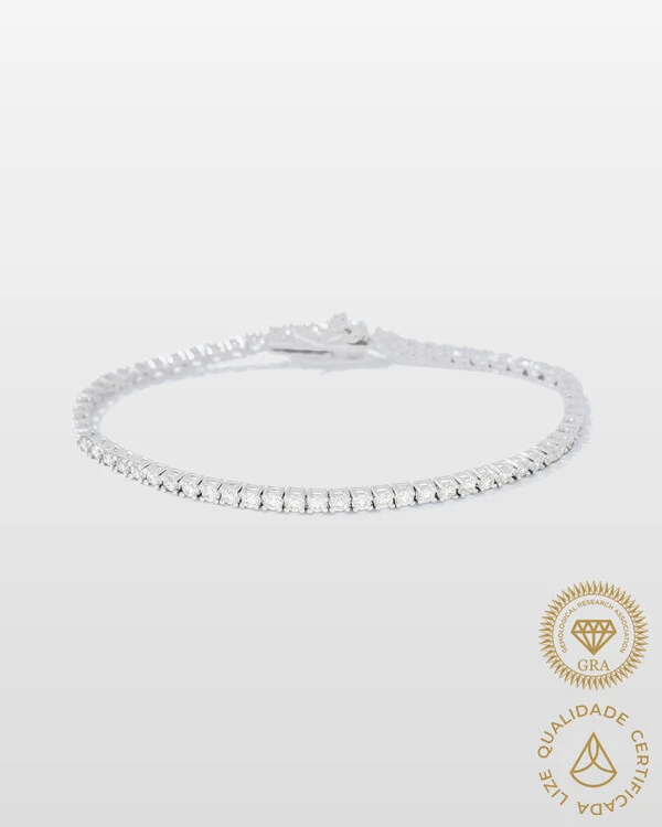 Pulseira Riviera Moissanite - Prata 925 (16cm - 2mm)