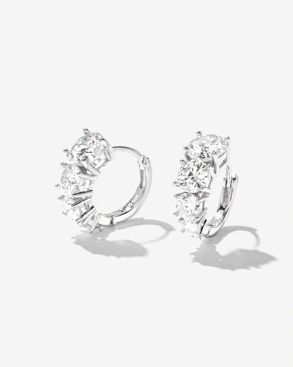 Brinco Argola Lis Moissanite 3.16ct - Prata 925