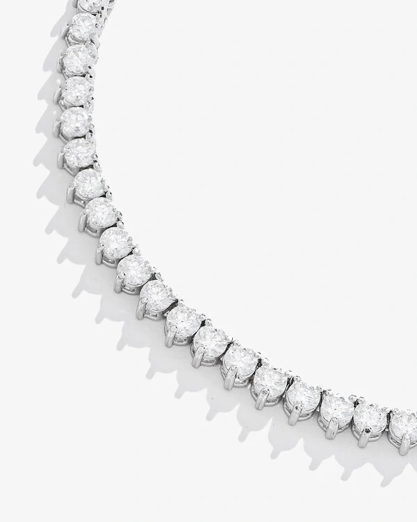 Colar Riviera Cloe- Moissanite - 3mm- 45cm- 1.2ct - Prata 950