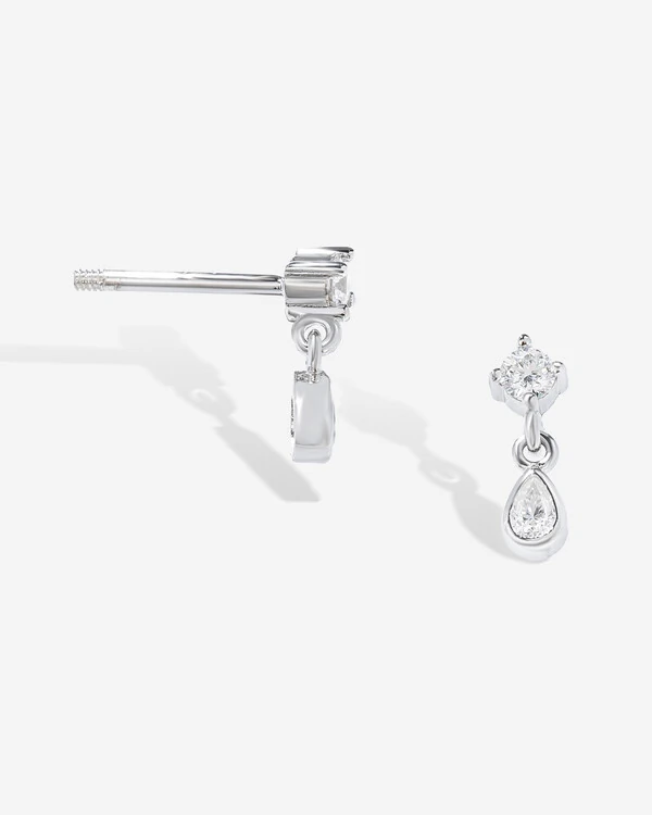 Brinco Ponto de Luz & Gota Rita - Moissanite - 0.32ct- Prata 925