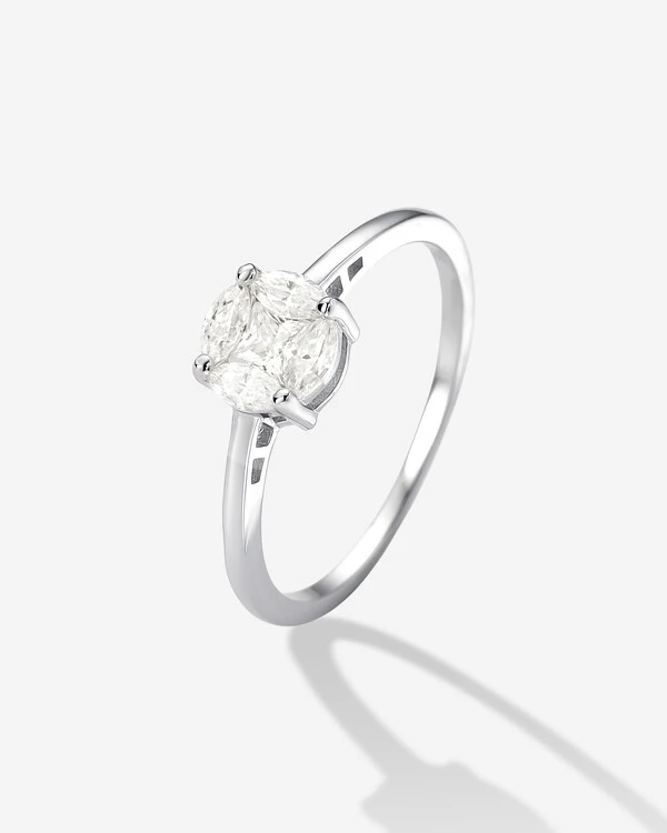 Anel Aparador Noite & Luz Moissanite - 3.3 mm - 0,2 ct Prata 925