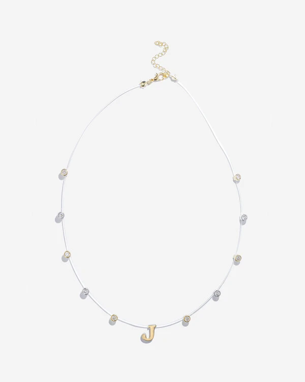 Colar Fio Invisível Inicial Luiza - Personalizado