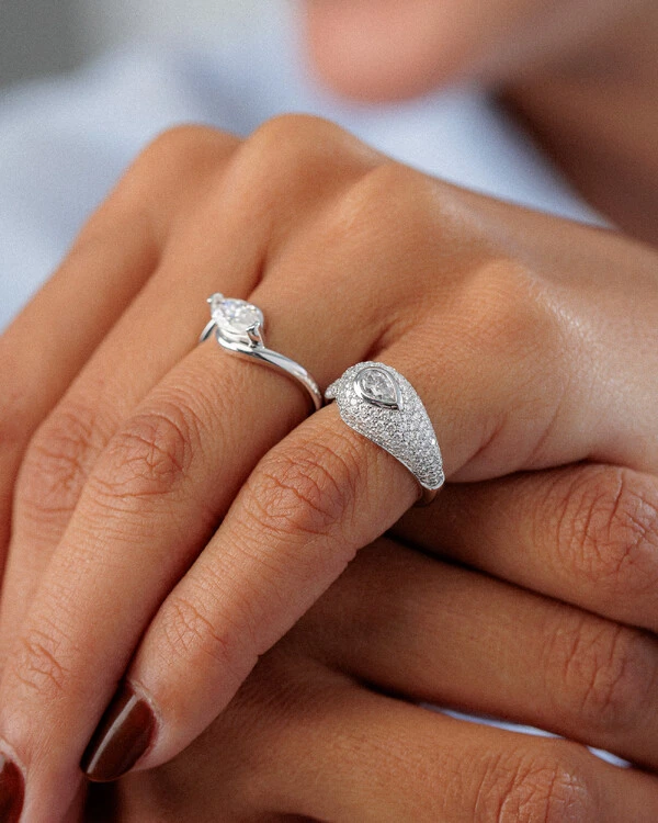 Anel Mindinho Filipa Moissanite 6mm - 1.55ct - Prata 925