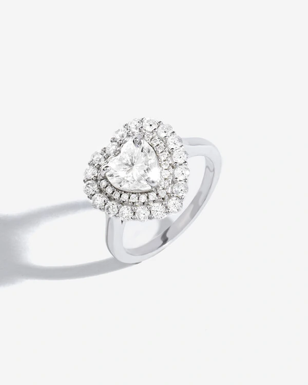 Anel Coração Di Luce Moissanite - 7 mm - 1.2ct - Prata 925