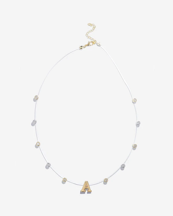 Colar Fio Invisível Inicial Luiza - Personalizado