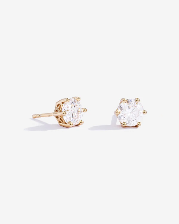 Brinco Emily - Moissanite 6,5 mm -2ct - - Prata 925