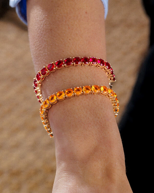 Pulseira Riviera Colors Gold - 6mm - 4 garras - 16cm
