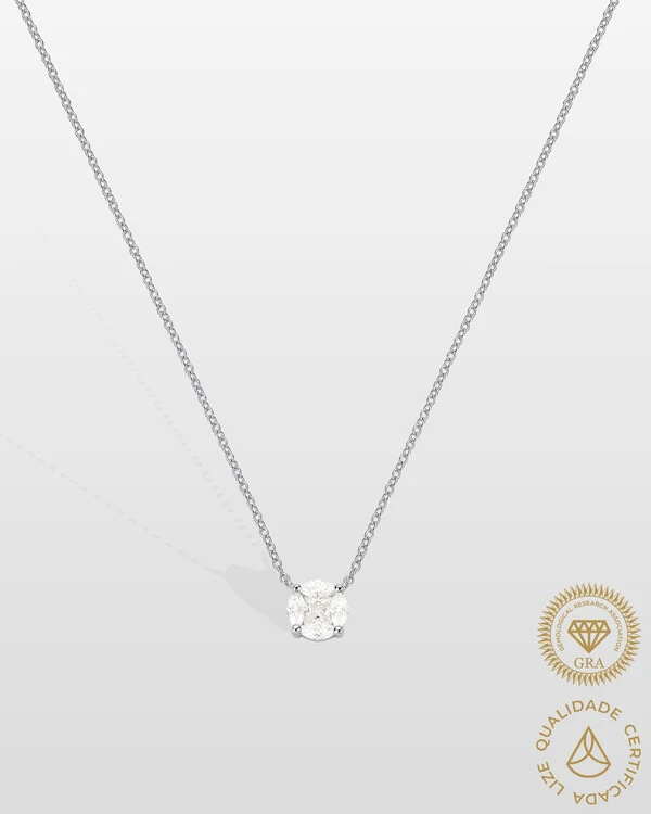 Colar Noite e Luz Petit - Moissanite - 6 mm - 0.2ct - Prata 925