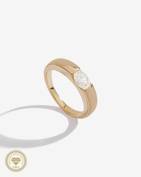 Anel Solitário Arabella Moissanite - 7x5mm - 1.0ct - Prata 925