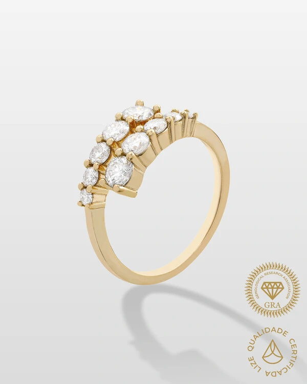 Anel Tiana Ajustável - Moissanite - 1.0ct - 6,5 mm - Prata 925