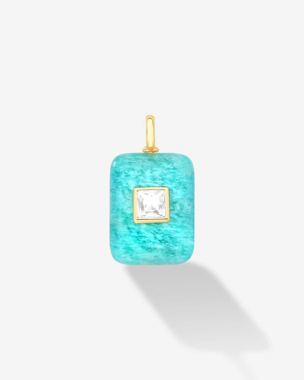 Pingente Pedra Natural Square M - Cristal