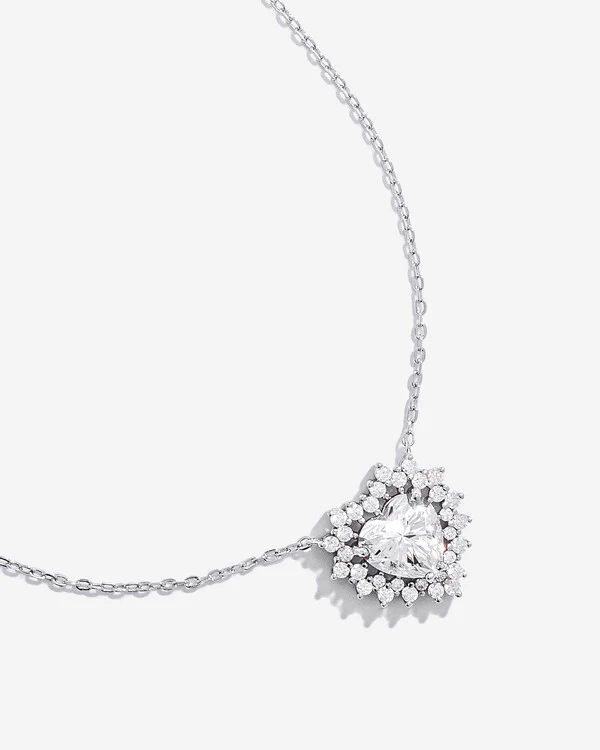Colar Coração Grace - Moissanite 0.8 mm - 2.53ct - Prata 925
