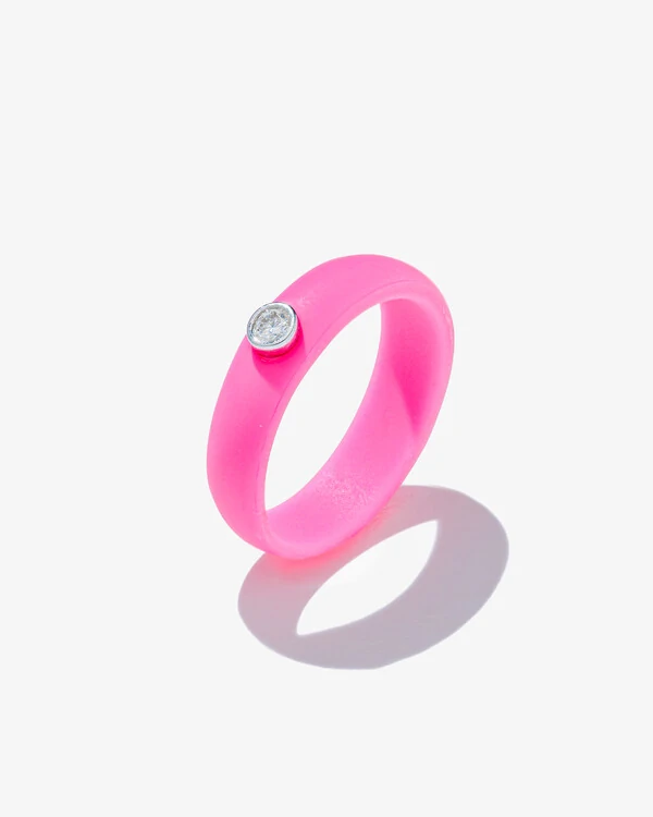 Anel De Silicone Ever Moissanite - 0.1ct - 3mm - Prata 925