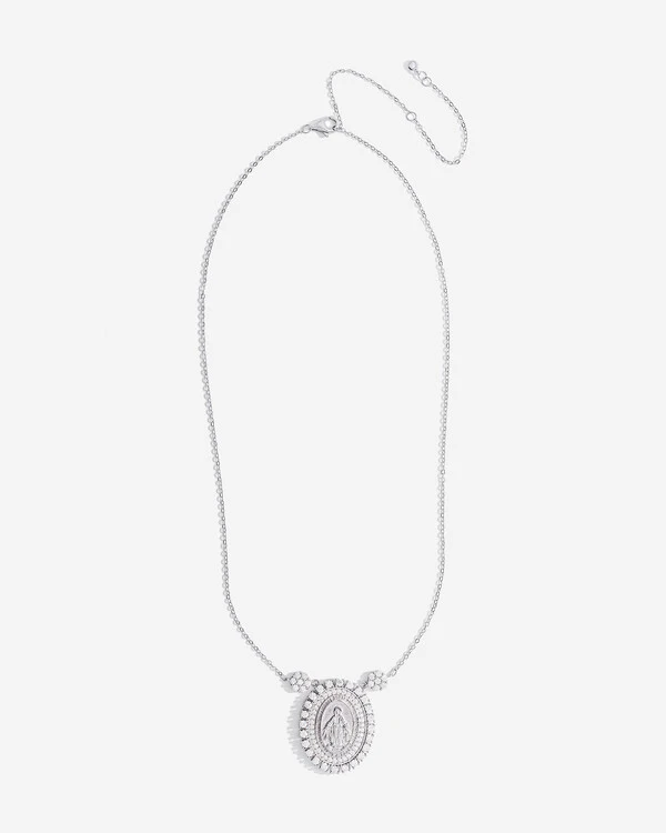 Colar Medalha Milagrosa - Moissanite 2,2 mm - 1.7ct - Prata 925