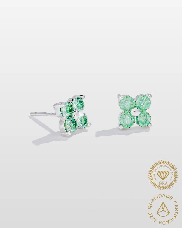 Brinco Moissanite Noelle - 0.1ct - 0,6 mm -Prata 925
