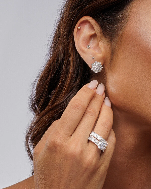 Brinco Celine Moissanite - 1.12ct - 1,3 cm - Prata 925