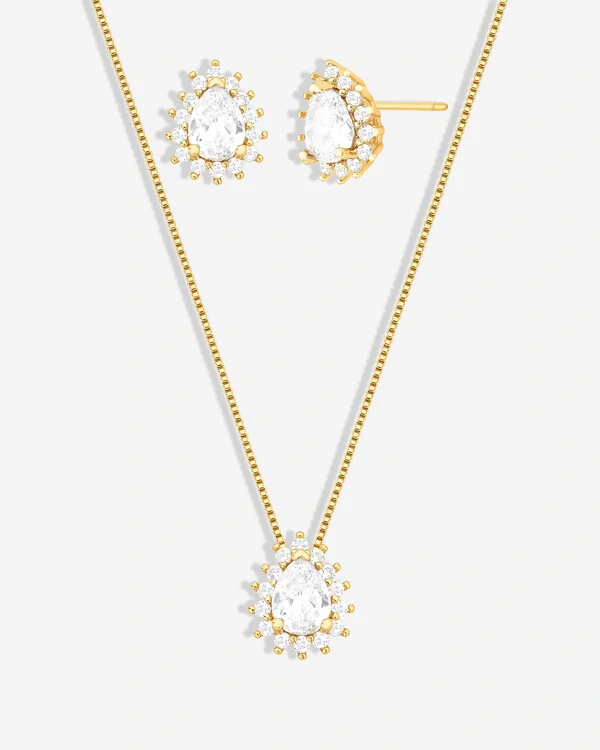 Conjunto Colar e Brinco Gota Mari