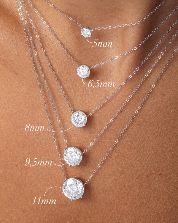 Colar Évora Moissanite - 6,5 mm - 1 ct - Prata 925