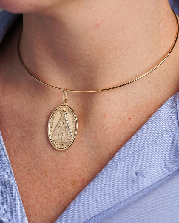 Pingente Medalha Nossa Senhora Aparecida - Prata 925
