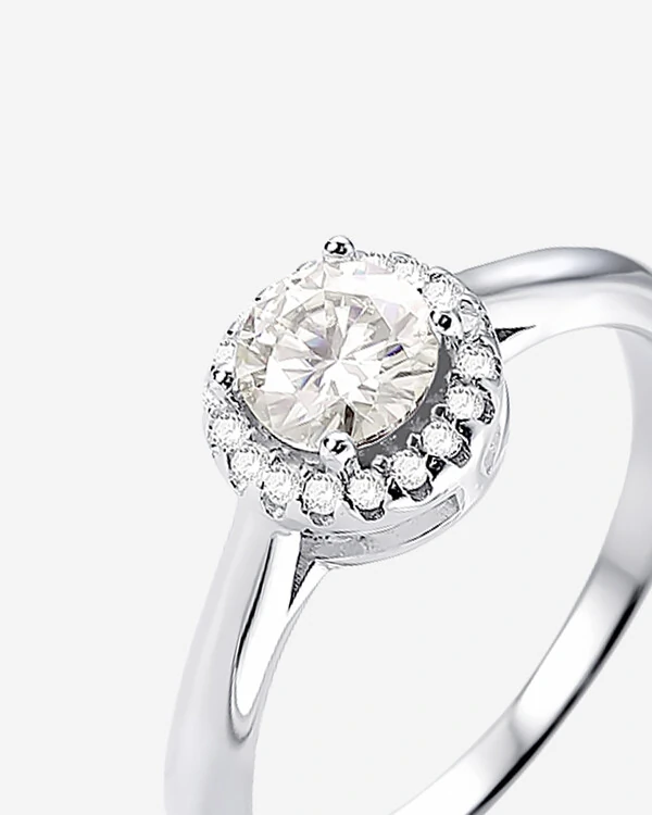 Anel Luxo Moissanite 5 mm - Prata 925