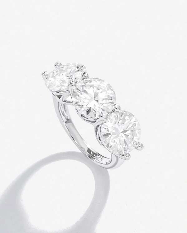 Anel Aparador Yildiz- Moissanite 8 mm - 2,0ct - Prata 925
