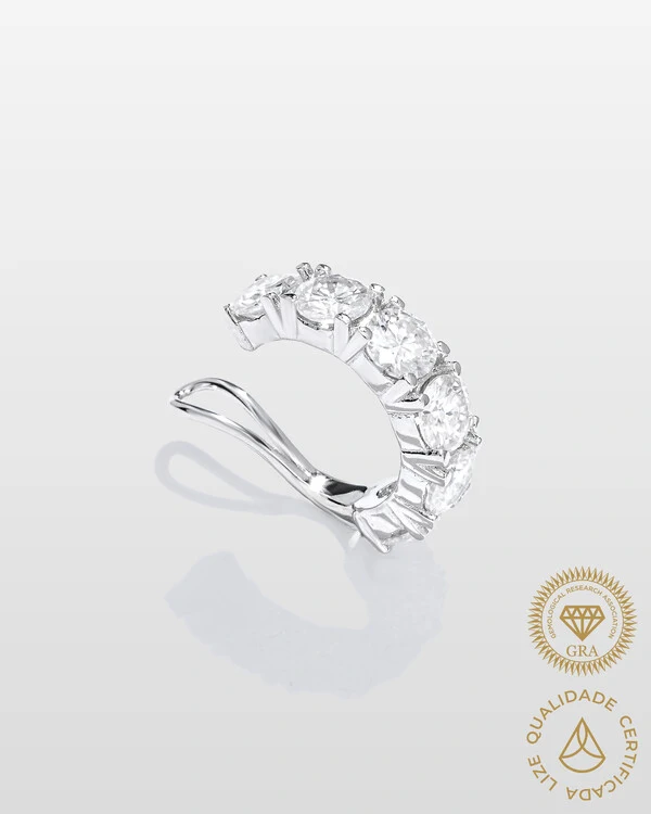 Piercing Aurora- Moissanite 3,5 mm - 0.2ct- Prata 925