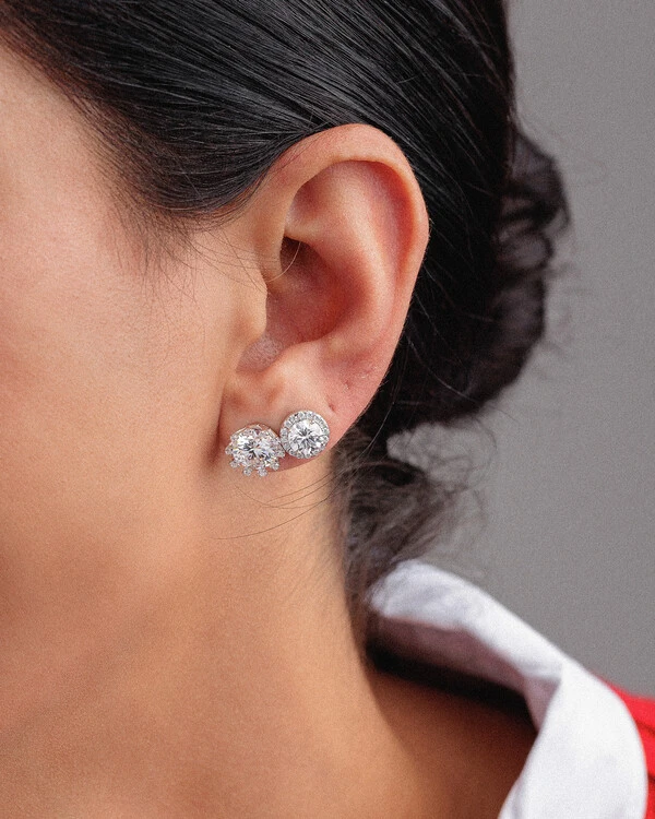 Brinco Moissanite Ana - 8mm - 2,0ct Prata 925