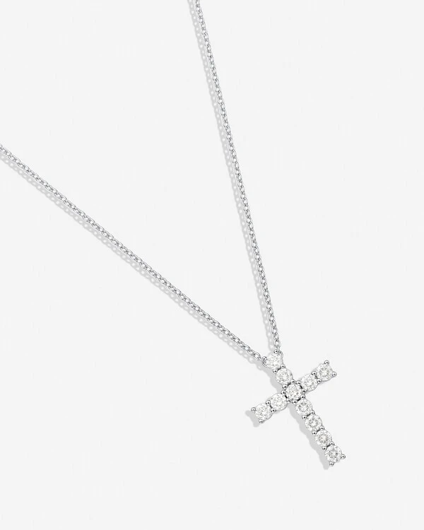 Colar Cruz Moissanite - 2,5mmn - 0.69ct - Prata 925
