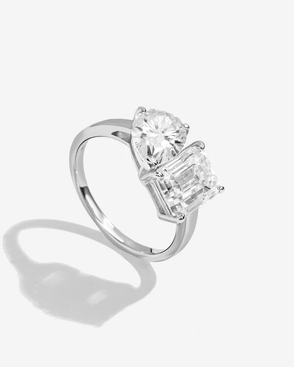 Anel Samira - Moissanite mm - 3.0ct - Prata 925