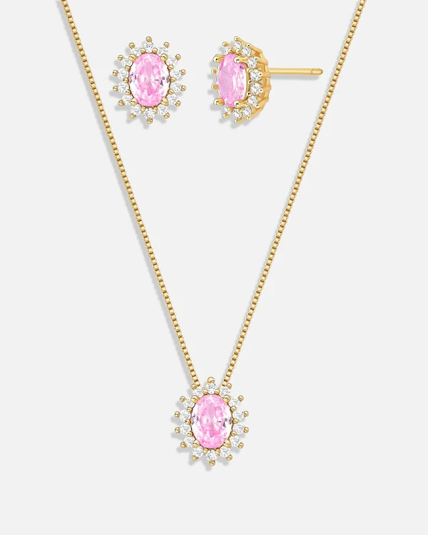 Conjunto Colar e Brinco Oval Mari