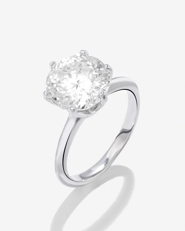 Anel Solitário Évora Moissanite - 11 mm - 5.0 ct - Prata 925