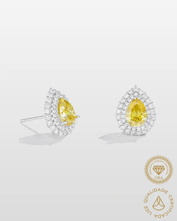 Brinco Moissanite Dandy (Gota) - 1.0ct - Prata 925