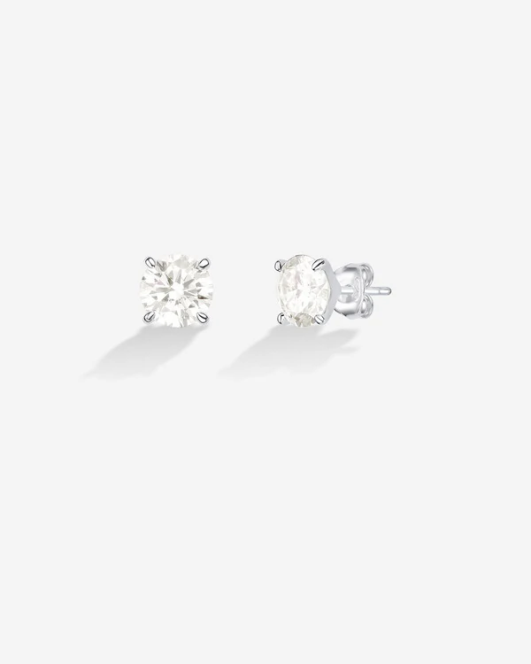 Brinco Ponto de Luz Moissanite 8 mm - Prata 925