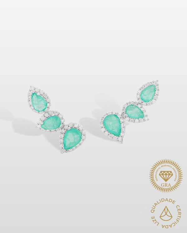 Brinco Ear Cuff Beatrice Moissanite 1.3mm - 0.77ct - Prata 925