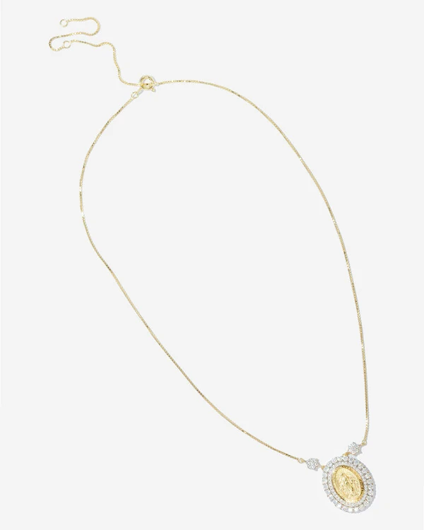 Colar Medalha Milagrosa - Moissanite - Prata 925