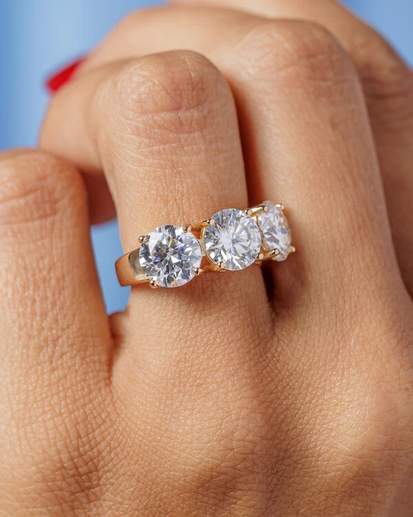 Anel Mariah - Moissanite - 6.0ct - 8 mm - Prata 925