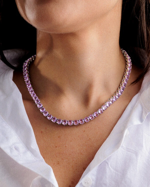 Colar Riviera Colors Silver - 6mm - 4 garras - 40cm