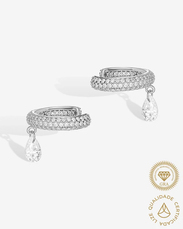 Piercing Íris (Duplo) - Moissanite 0.9mm*12 - 1.978ct - Prata 925