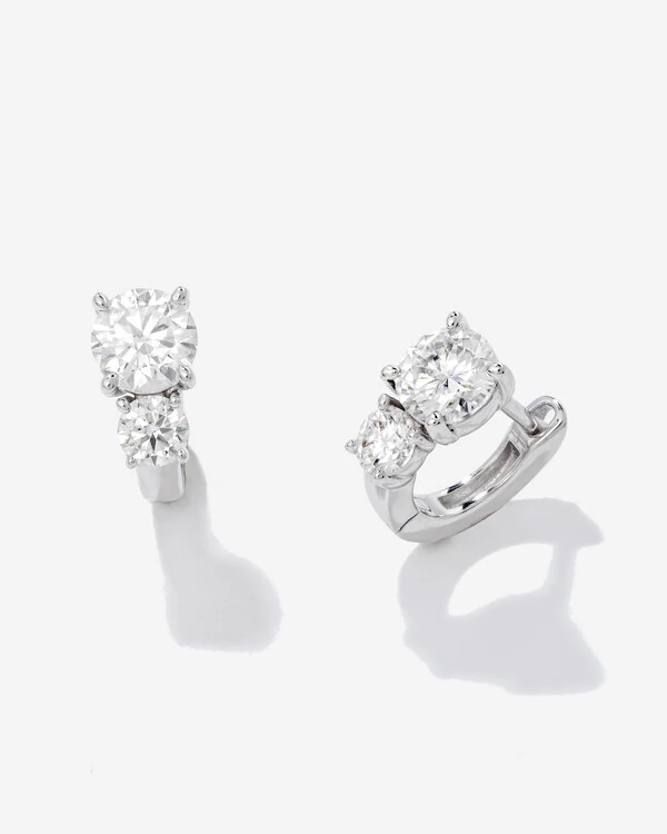 Brinco Argola Moissanite Melody - Prata 925