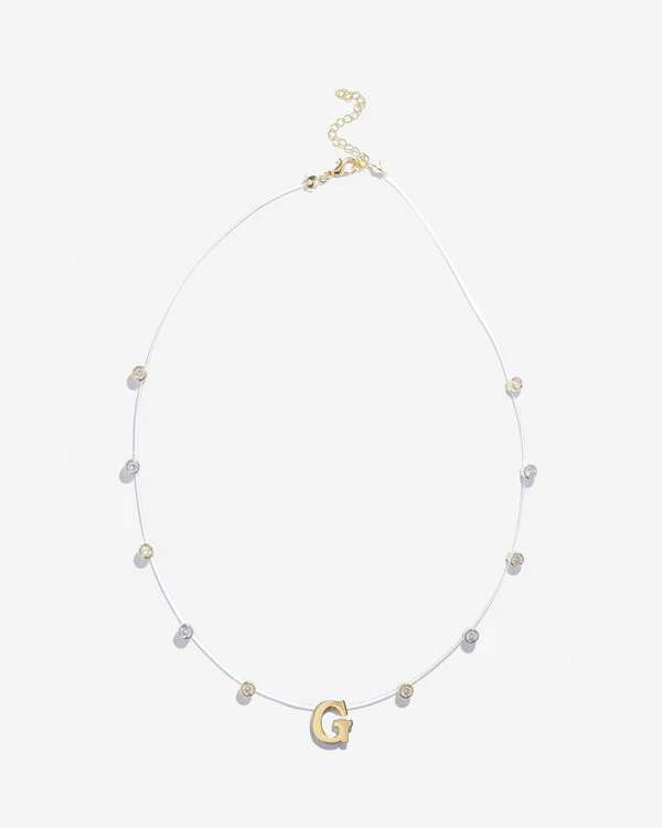 Colar Fio Invisível Inicial Luiza - Personalizado