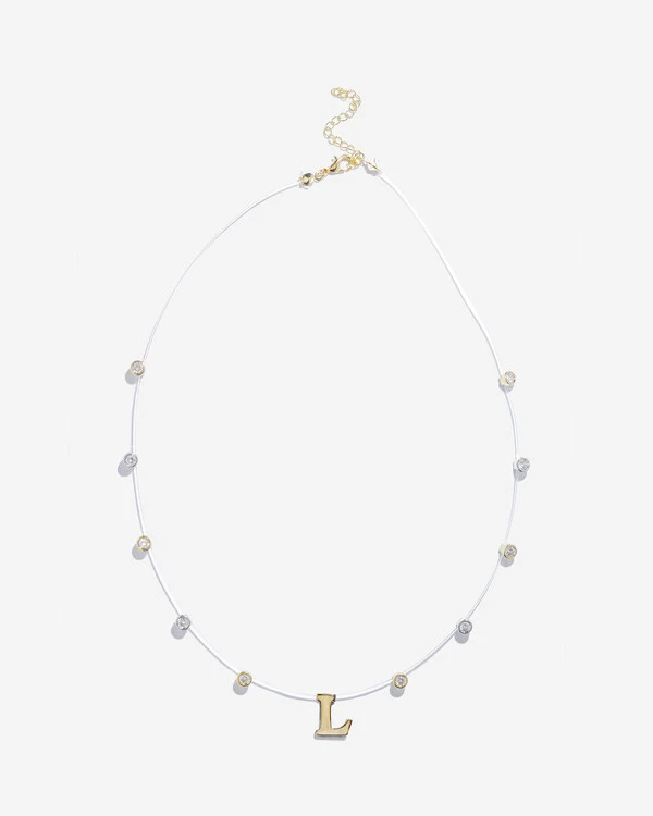 Colar Fio Invisível Inicial Luiza - Personalizado