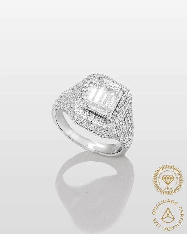Anel Mindinho Kris - Moissanite 2.07ct - Prata 925