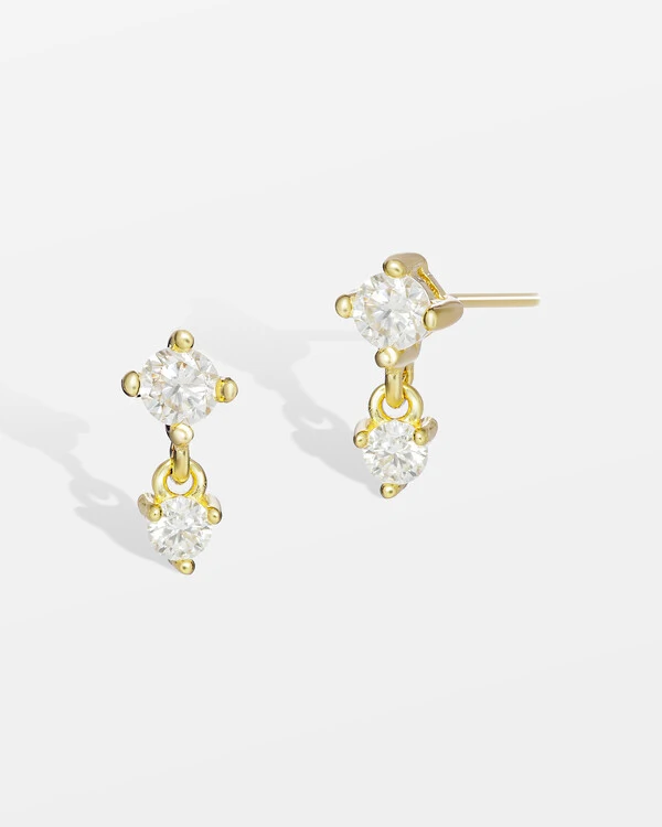 Brinco Delia Moissanite - 3 mm - 0.33ct - Prata 925