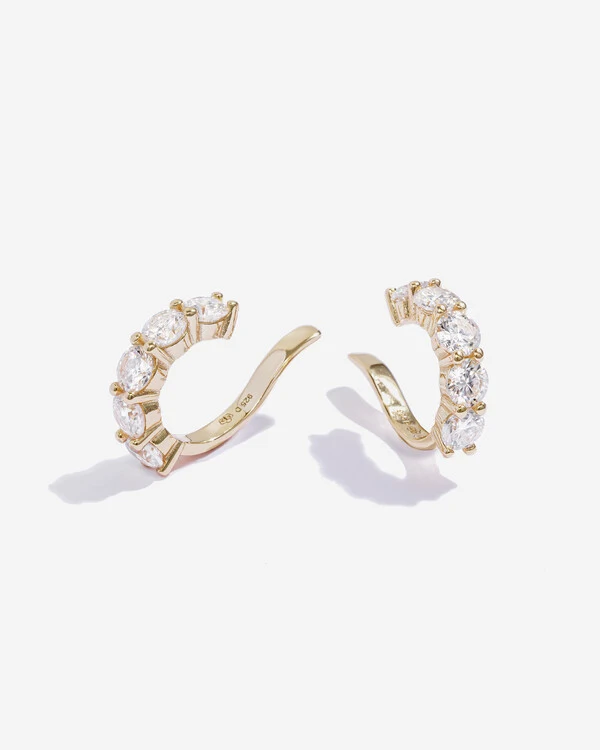 Piercing Gilda ( Duplo) - Moissanite 3,5 mm - 2ct- Prata 925