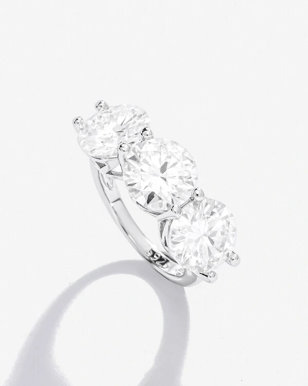 Anel Aparador Yildiz- Moissanite 8 mm - 2,0ct - Prata 925