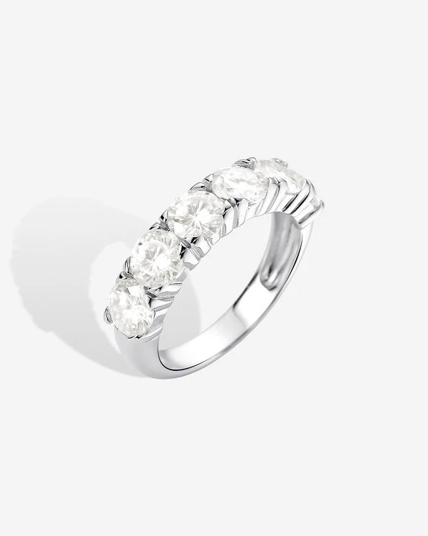 Anel Aparador Eternity - Moissanite 5 mm - 0.5ct - Prata 925